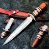 CUSTOM HANDMADE DAMASCUS STEEL CAMPING DAGGER HUNTING KNIFE BOWIE KNIFE view 1