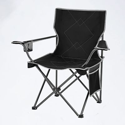Quad Camping Folding Chair with Side Bag Portable Chair for Outdoor/Indoor Foldable Chair for Camping, Picnic, Lawn, Beach,Barbeques,Travel,and Fishing, Collapsible Arm Chair with Carry Bag ( Color :