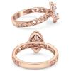 OMRANII Rose Tone, Simulated Cubic Zirconia Size-9 Halo Art Deco Bridal Wedding Engagement Ring Marquise Round CZ 925 Sterling Silver view 2