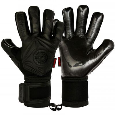 GK Saver Soccer Goalie Gloves Professional 3D Blackout Savefingers Goalkeeper Gloves Size 6 to 11 (3D Black, Size 11)