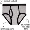 MALLARY BY MATTHEW Boys Kids 100% Cotton Briefs Underwear (16 Pack), Stone Grey, Medium view 3