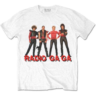 Rock Off officially licensed products Queen Radio Ga Ga Official Tee T-Shirt Mens Unisex, White, Medium