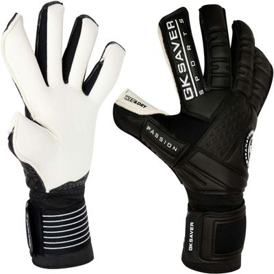 GK Saver Soccer Goalie Goalkeeper Gloves Professional pro Level Passion Ps10 Wet & Dry Hybrid Cut SaveFingers (Passion Ps10 Size 8)