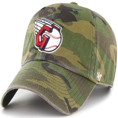47 MLB Camo Clean Up Adjustable Hat, Adult One Size Fits All (as1, Alpha, one_Size, Cleveland Guardians)