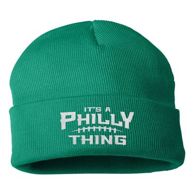 Go All Out One Size Kelly Cuffed It's A Philly Thing Embroidered Cuffed Knit Beanie Cap