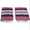 Yoga Blanket Set of Two , Outdoor Blanket , 72" X 52" , Camping Blanket , Made in Mexico , Camping , Yoga , Patio Blanket , Pink & Burgundy view 1