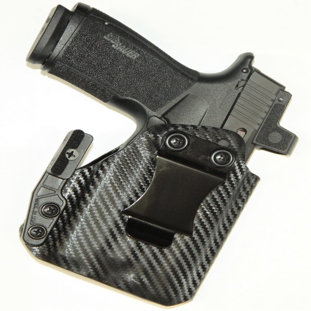 REVKEL Custom Kydex Molded IWB Holster Compatible with Sig Sauer P365X Macro w/Olight Baldr S. Black Right Hand Draw. Hand Crafted in The USA.