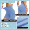 5 Biker Shorts for Women - High Waist Tummy Control Stretch Spandex Workout Yoga Running Gym Underwear, Light Blue, Plus Size view 4