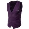 Maiyifu-GJ Men's V-Neck Sleeveless Jacket Casual Business Suit Vests Formal Slim Fit Lightweight Waistcoat (Purple,X-Large) view 1