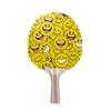 TigerTail Sports Happy Faces Colorful Design Ping Pong Paddle Premium 5 Ply Table Tennis Racket Black Back view 1