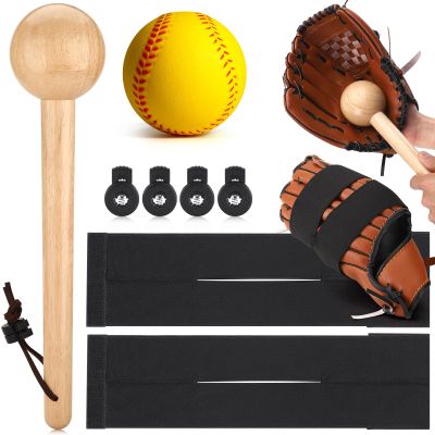 TOBWOLF 10PCS Baseball Glove Break in Kit for Adult Youth Catchers, Baseball Glove Mallet Baseball Mitts Shaper Wooden Baseballs Hammer, Softball Glove Wrap Band, Plastic Practice Ball & Glove Locks