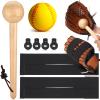 TOBWOLF 10PCS Baseball Glove Break in Kit for Adult Youth Catchers, Baseball Glove Mallet Baseball Mitts Shaper Wooden Baseballs Hammer, Softball Glove Wrap Band, Plastic Practice Ball & Glove Locks view 1