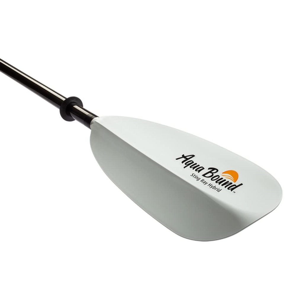 AQUA BOUND Sting Ray Hybrid 2-Piece Versa-Lok Kayak Paddle Carbon-Reinforced Fiberglass Shaft, Reinforced Nylon Dihedral Blades, Adjustable Versa-Lok Length & Feathering for Touring (210-225 cm)