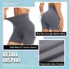 5 Biker Shorts for Women - High Waist Tummy Control Stretch Spandex Workout Yoga Running Gym Underwear, Grey, Plus Size view 2