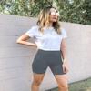5 Biker Shorts for Women - High Waist Tummy Control Stretch Spandex Workout Yoga Running Gym Underwear, Grey, Plus Size view 4