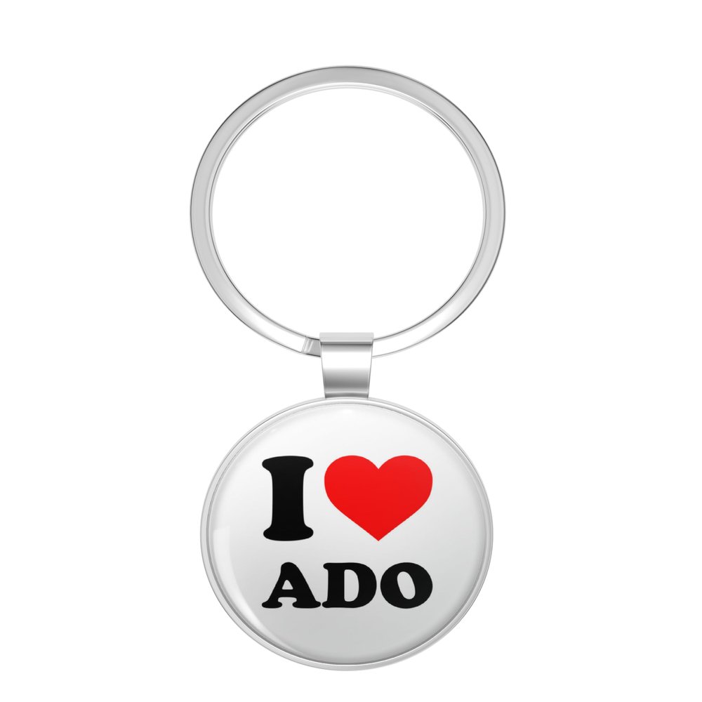 1080 Graphics I Love ADO Key Chain Stainless Steel Keychain with Ring