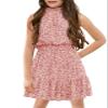 KunLunMen Floral Girls Dresses Age 5-14 Years Kids Summer Outfits Casual Halter Sleeveless Cute Short Sun Dresses view 1