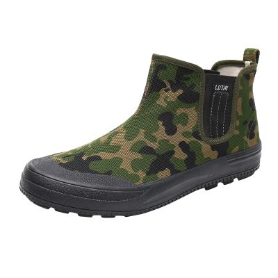CsgrFagr Men Shoes Breathable Canvas Men Shoes Autumn Rubber Soled High Top Shoes Labor Shoes Mens Sneaker Slippers (Camouflage, 8)