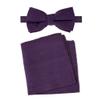 Spring Notion Men's Linen Blend Bow Tie and Pocket Square Handkerchief Hanky Set Plum view 1