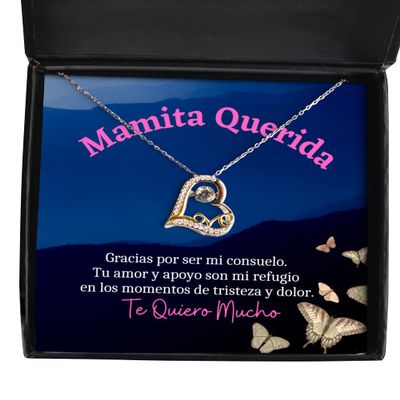 Mama regalo de cumple, dia de la madre | Tu amor y apoyo son mi refugio en los momentos de tristeza y dolor. - Pendiente, collar de amor