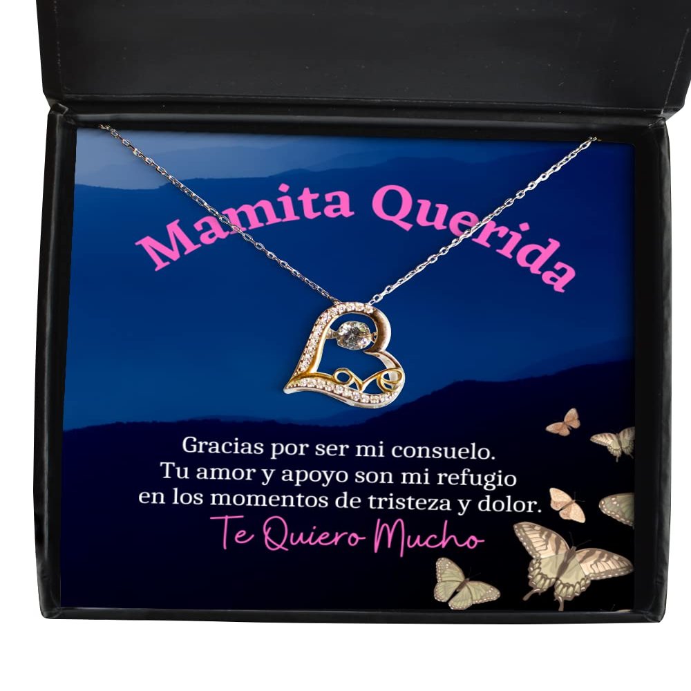 Mama regalo de cumple, dia de la madre | Tu amor y apoyo son mi refugio en los momentos de tristeza y dolor. - Pendiente, collar de amor