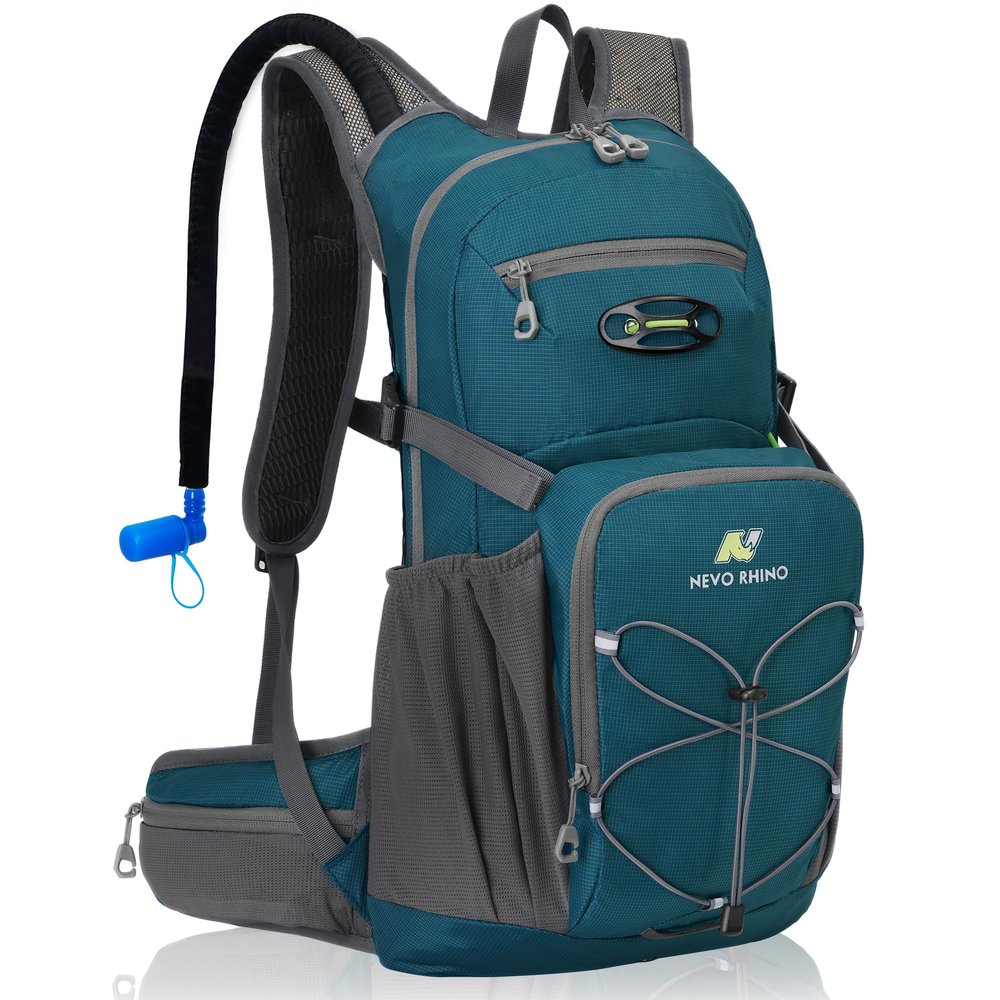 N NEVO RHINO Hydration Backpack, 18L Multipurpose Hiking Backpack with 3L Water Bladder, Water Backpack Insulated Hydration Pack Ideal for Hiking and Cycling
