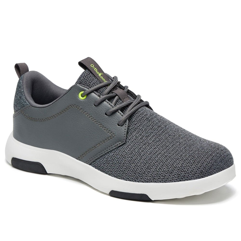 OrthoComfoot Men's Orthopedic Walking Shoes with Arch Support: Casual Plantar Fasciitis Fashion Sneakers for Flat Feet, Lightweight Shoes with Breathable Insoles Dark Grey Size 13.5
