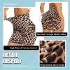 5 Biker Shorts for Women - High Waist Tummy Control Stretch Spandex Workout Yoga Running Gym Underwear, Leopard, One Size view 4