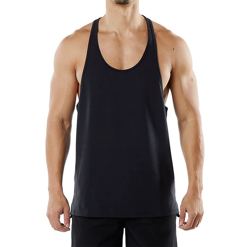 sandbank Men's Muscle Tank Top Sleeveless Workout & Training Activewear Gym Shirt Black