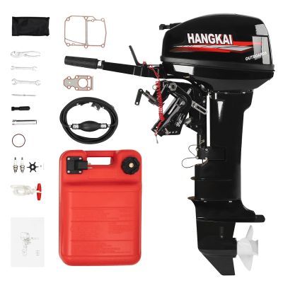 BJTDLLX 2 Stroke 18HP Outboard Motor, Long Shaft Outboard Motor Boat Engine, 246CC Heavy Duty Fishing Boat Marine Engine with CDI Ignition System Water Cooling System -Long Shaft