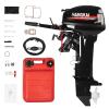 BJTDLLX 2 Stroke 18HP Outboard Motor, Long Shaft Outboard Motor Boat Engine, 246CC Heavy Duty Fishing Boat Marine Engine with CDI Ignition System Water Cooling System -Long Shaft view 1