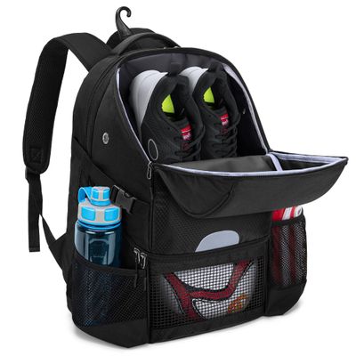 DSLEAF Soccer Backpack for Men, Basketball Bag with Ball Space and Separate Shoe Space for Basketball, Soccer, Volleyball Training