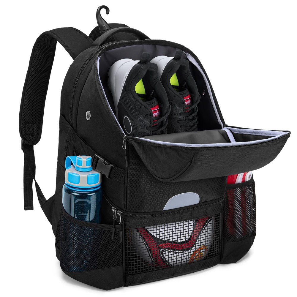 DSLEAF Soccer Backpack for Men, Basketball Bag with Ball Space and Separate Shoe Space for Basketball, Soccer, Volleyball Training