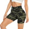 5 Biker Shorts for Women - High Waist Tummy Control Stretch Spandex Workout Yoga Running Gym Underwear, Green Camo, Plus Size view 1