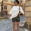5 Biker Shorts for Women - High Waist Tummy Control Stretch Spandex Workout Yoga Running Gym Underwear, Green Camo, Plus Size view 2