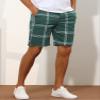 Lars Amadeus Green Plaid Shorts for Men's Flat Front Summer Chino Checked Tartan Golf Shorts 28 view 2
