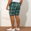Lars Amadeus Green Plaid Shorts for Men's Flat Front Summer Chino Checked Tartan Golf Shorts 28 view 3