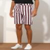 Lars Amadeus Striped Shorts for Men's Valentine's Day Color Block Summer Stripe Flat Front Chino Shorts 30 Burgundy view 2