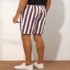 Lars Amadeus Striped Shorts for Men's Valentine's Day Color Block Summer Stripe Flat Front Chino Shorts 30 Burgundy view 3