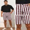 Lars Amadeus Striped Shorts for Men's Valentine's Day Color Block Summer Stripe Flat Front Chino Shorts 30 Burgundy view 4