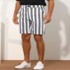 Lars Amadeus Striped Shorts for Men's Color Block Summer Stripe Flat Front Chino Shorts 32 Gray view 2