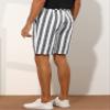 Lars Amadeus Striped Shorts for Men's Color Block Summer Stripe Flat Front Chino Shorts 32 Gray view 3