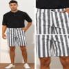 Lars Amadeus Striped Shorts for Men's Color Block Summer Stripe Flat Front Chino Shorts 32 Gray view 4