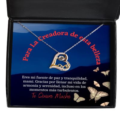 Mama Regalo de cumple, Dia de la Madre | Eres mi Fuente de paz y tranquilidad, Mami. Gracias por llenar mi vida de Armon?a y serenidad - Pendiente, Collar de Amor
