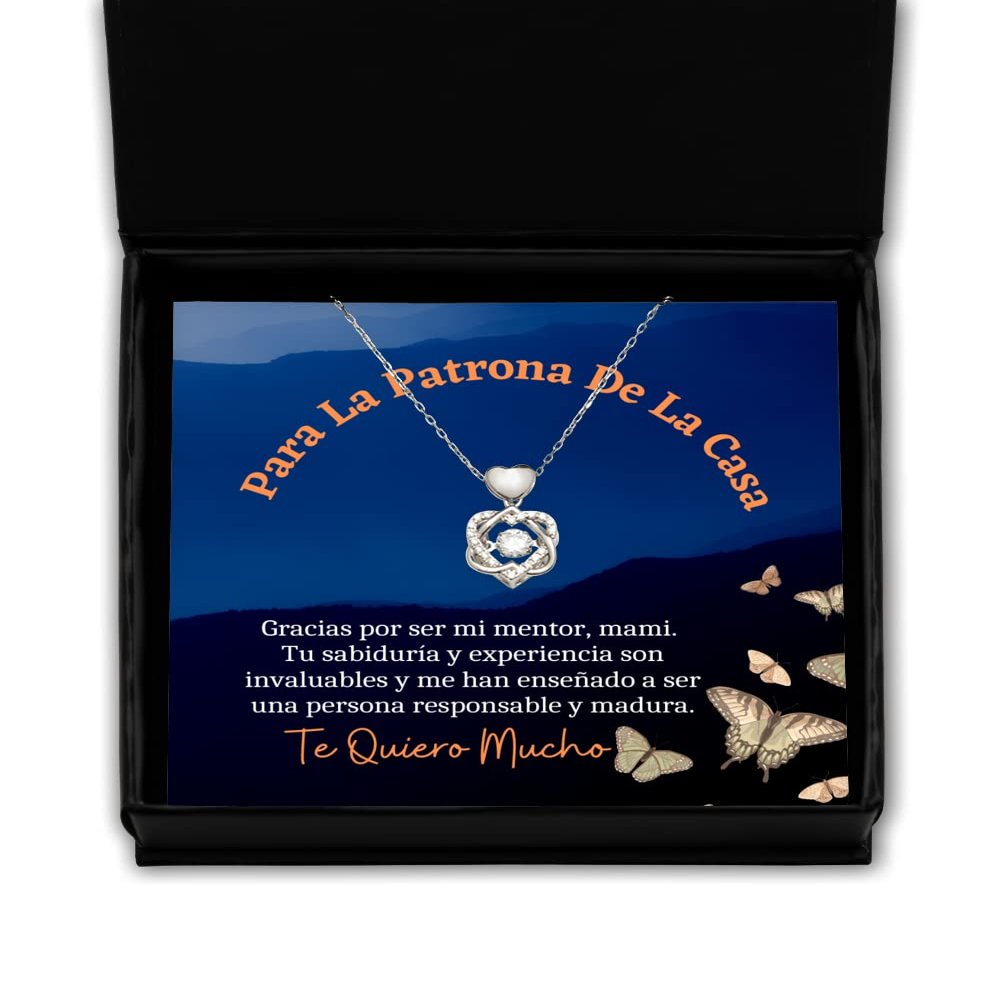 Mama Regalo de cumple, Dia de la Madre | Gracias por ser mi Mentor. Tu sabiduri?a y experiencia Son invaluables - Pendiente, Collar Corazon de Plata