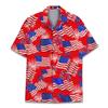 ACEPrints American Flag Hawaiian Shirt for Men, Mens Patriotic Shirts, Patriotic Shirts for Men, red White and Blue Hawaiian Shirts view 1