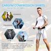 CARGFM Compression Shirt Men, Short Sleeve Football Basketball T Shirts, Cool Dry Tight Baselayer Undershirts Top for Workout Athletic Running Gym White view 4