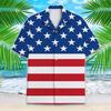 ACEPrints American Flag Hawaiian Shirt for Men, Mens Patriotic Shirts, Patriotic Shirts for Men, red White and Blue Hawaiian Shirts 1 view 2