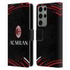 Head Case Designs Officially Licensed AC Milan Curved Crest Patterns Leather Wallet Case Compatible with Samsung Galaxy S23 Ultra 5G view 1