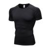 CARGFM Compression Shirt Men, Short Sleeve Football Basketball T Shirts, Cool Dry Tight Baselayer Undershirts Top for Workout Athletic Running Gym Black view 1